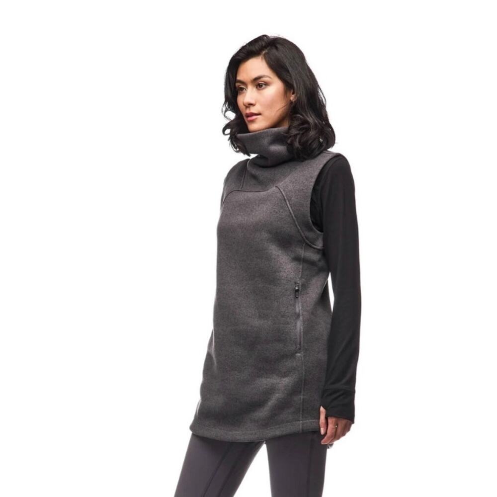 Indyeva Funnel Neck Tunic Vest Toga Size Medium Charcoal Gray